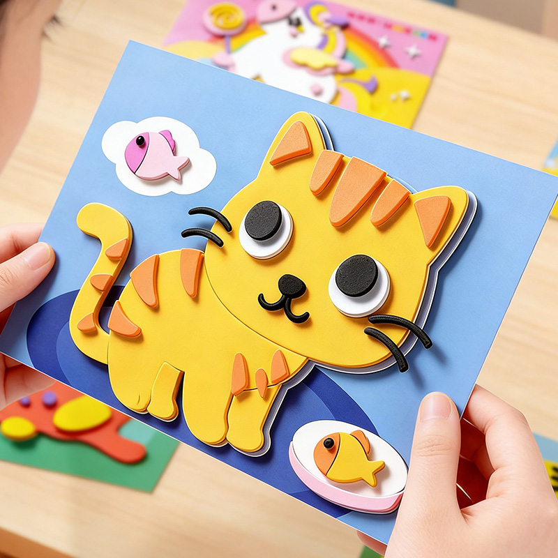 Science Experiment - 子供用3Dステッカー、ランダムシート10枚、使い捨て、手作りのEVAクラフトデカール、動物の形、DIYプロジェクト、教育工芸品に最適 | 3Dデカール | 子供向け教育科学玩具