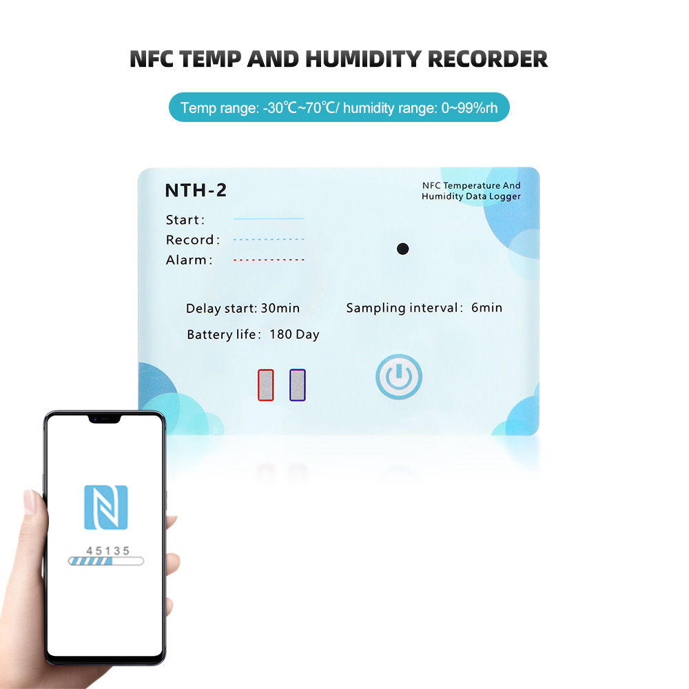 Weather Station Indoor - 屋内および屋外の温度および湿度レコーダー、NFC誘導ロガー、気象観測所、NTH-2、NT-2