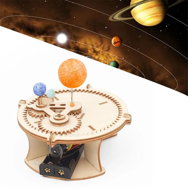 Science Diy Model - DIYソーラーシステム天文学太陽地球月惑星模型木製機械セット 科学普及・パズル玩具