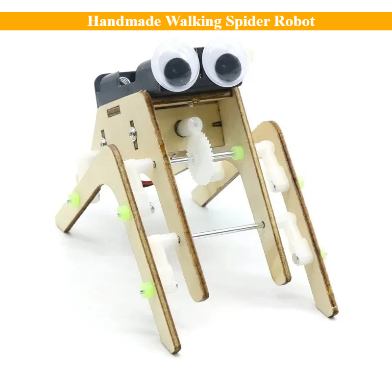 Science Diy Model - 想像力DIY手作り歩行蜘蛛ロボットバイオニックロボット組み立てモデル科学技術教育実験キット木製