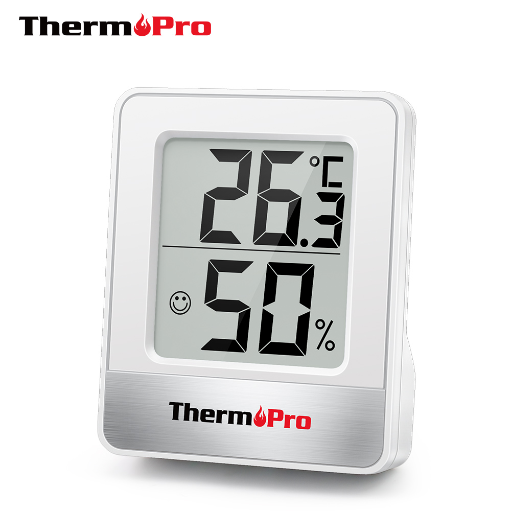 Weather Station Indoor - ThermoPro TP49 ミニウェザーステーション屋内温度計湿度計 Balck ホワイト温度計湿度モニター