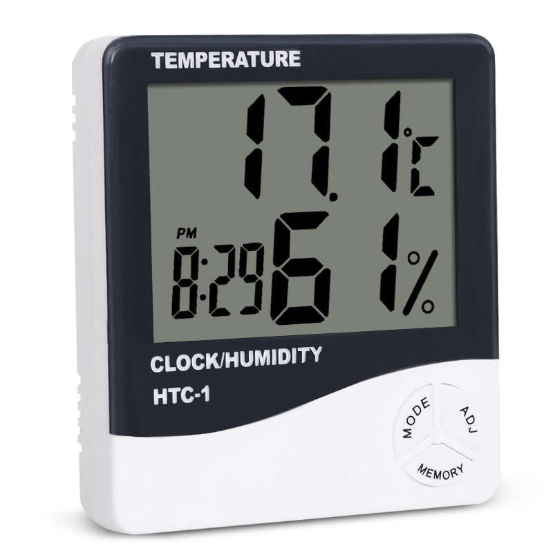 Weather Station Indoor - Htc-1屋内ルーム液晶デジタル電子体温計湿度計測定温度湿度計目覚まし時計ウェザーステーション