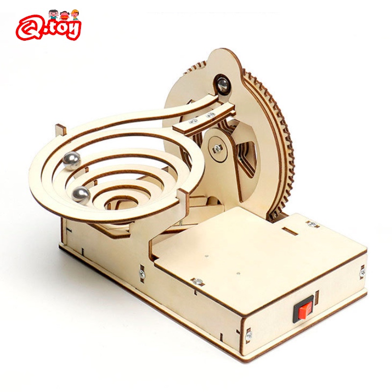 Science Diy Model - 科学-教育用3D木製キット,ボールエレクトリックアセンブリ,機械式ギアエンジニア,モデル玩具