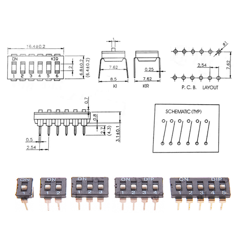 Circuit Snap Kit - 5 個 2 2.54 ミリメートルピッチトグルスイッチスナップスイッチ集積回路キットスライドタイプスイッチモジュール集積回路 DIP