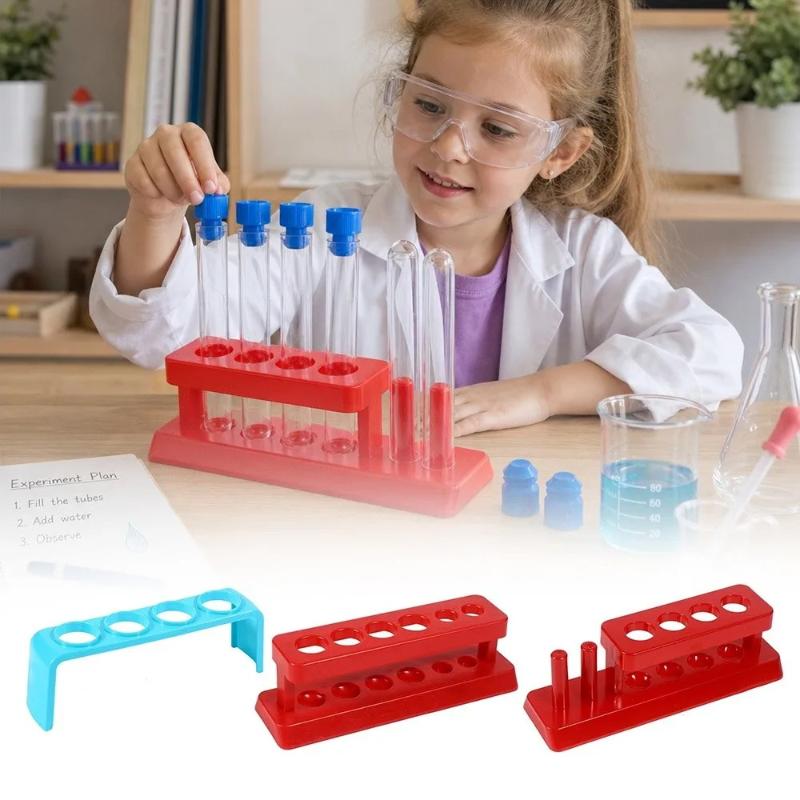Science Experiment - プラスチック試験管ホルダーラック 厚みのある長持ちする耐久性のある子供やジュニア科学実験学習者への理想的なホリデーギフト