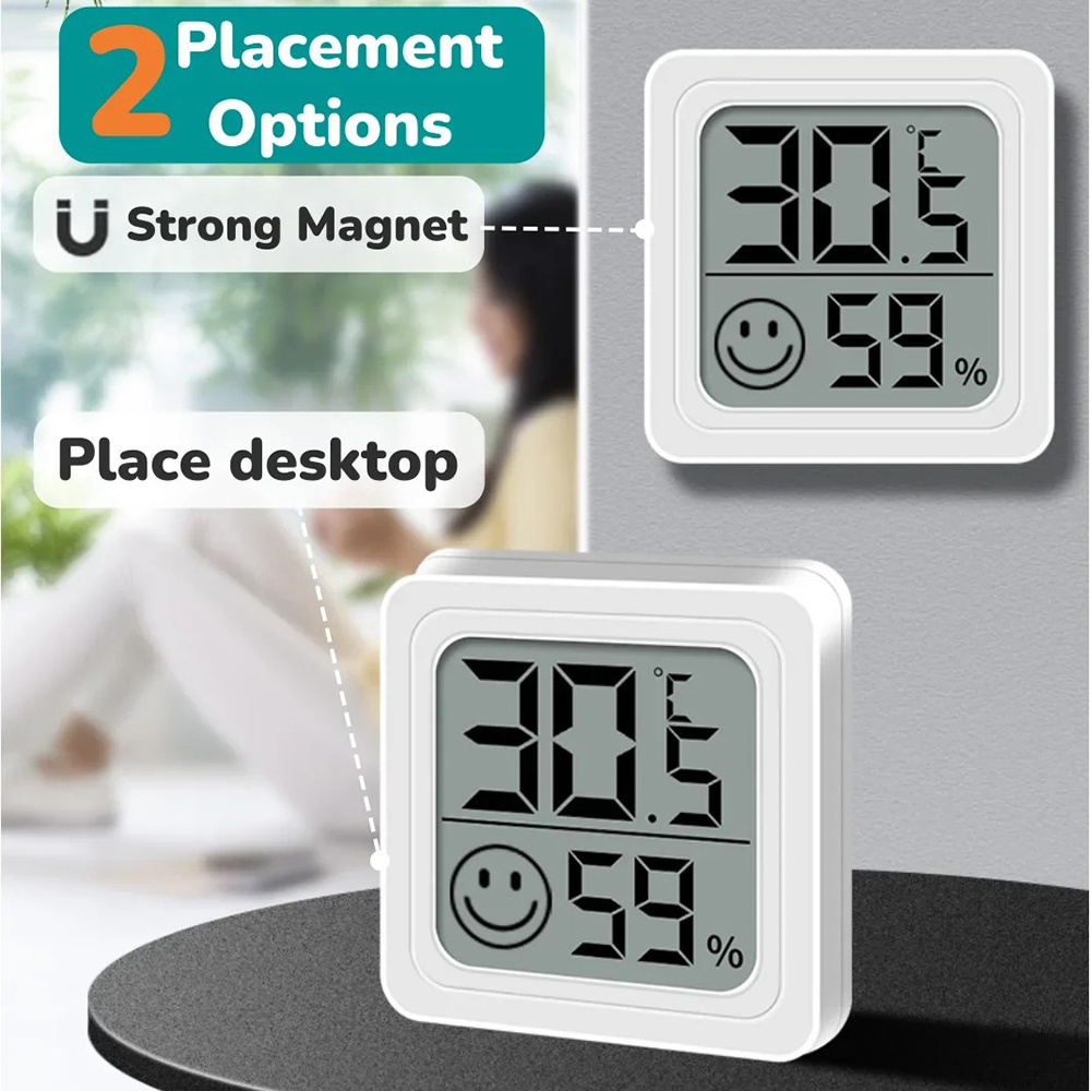 ポータブル液晶デジタル温度計湿度計卓上時計室内湿度計センサー - Weather Station Indoor のレビューと価格