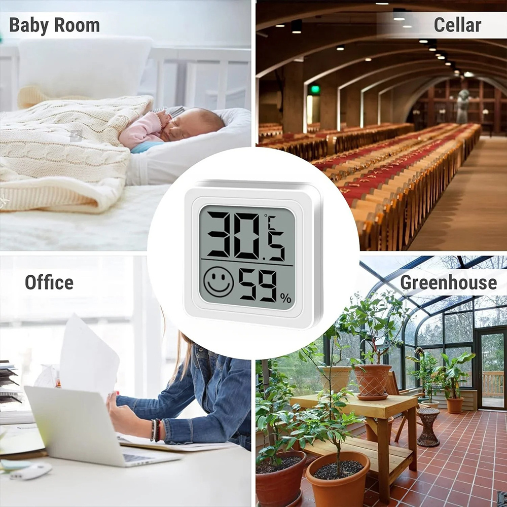 ポータブル液晶デジタル温度計湿度計卓上時計室内湿度計センサー - Weather Station Indoor のレビューと価格