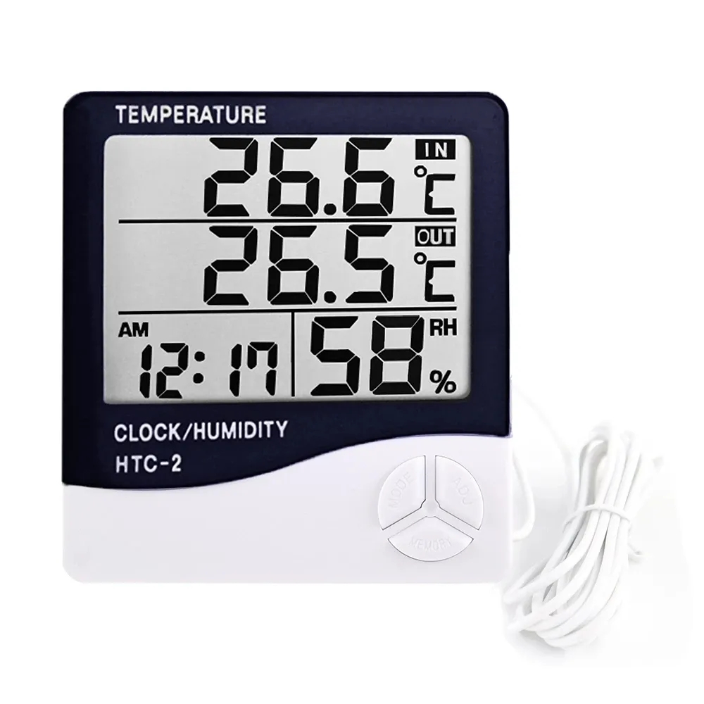 デジタルLCD温度および湿度計,屋内外の温度計,湿度計,気象 - Weather Station Indoor のレビューと価格