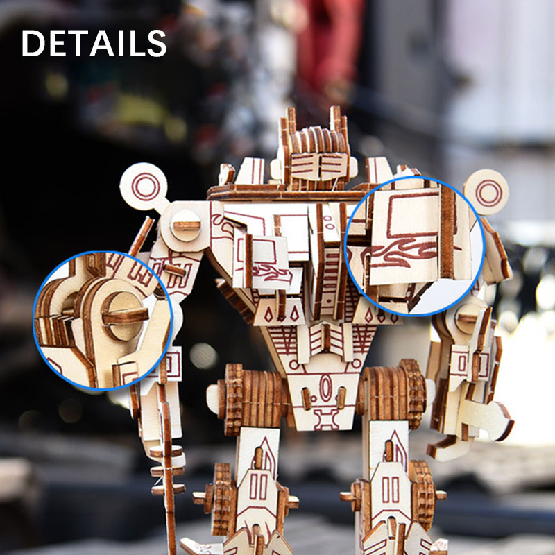 ロボット木製 3D ステレオステッチパズル DIY 手作りモ - Science Diy Model のレビューと価格