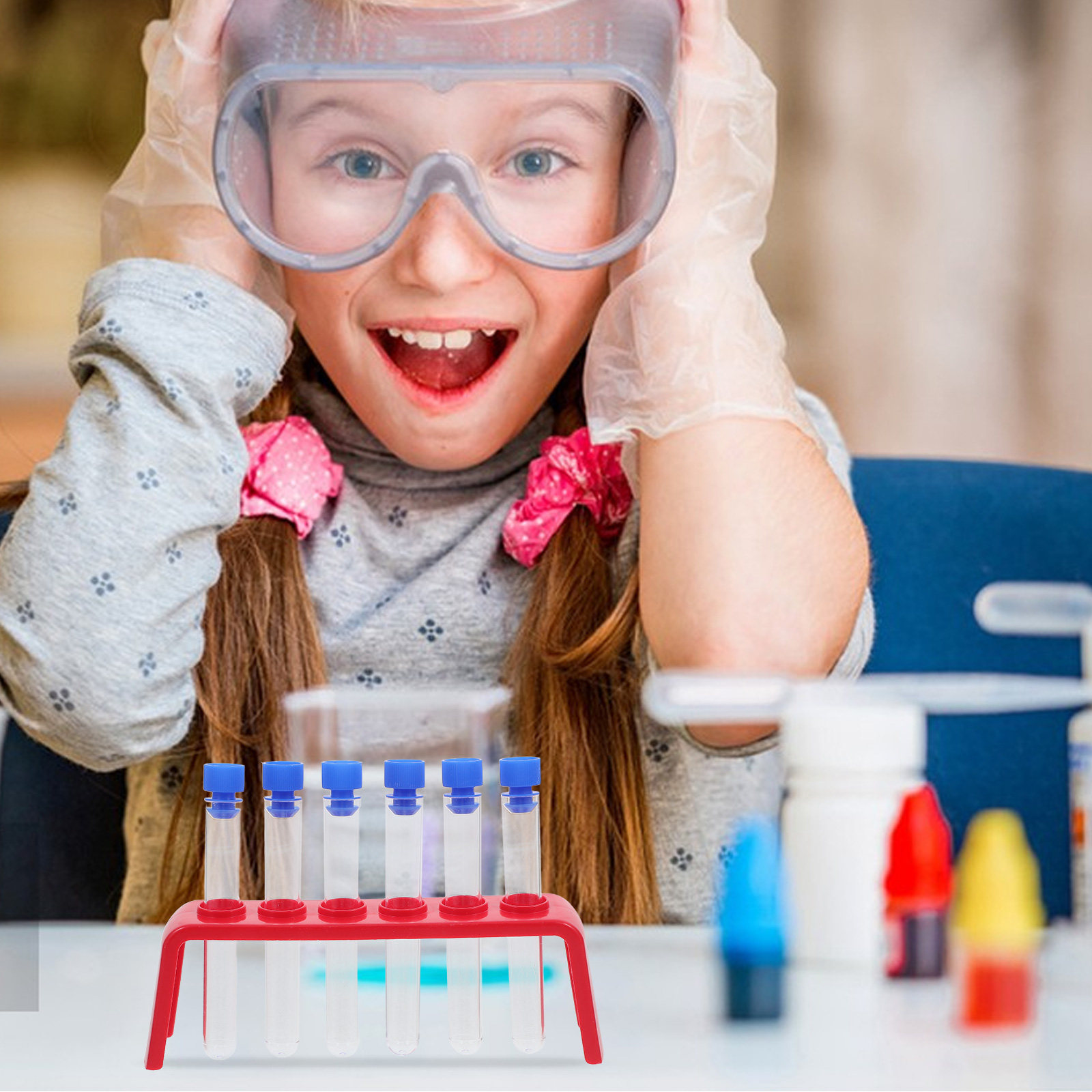6個入り科学実験セット プラスチック試験管ホルダーラック キ - Science Experiment のレビューと価格