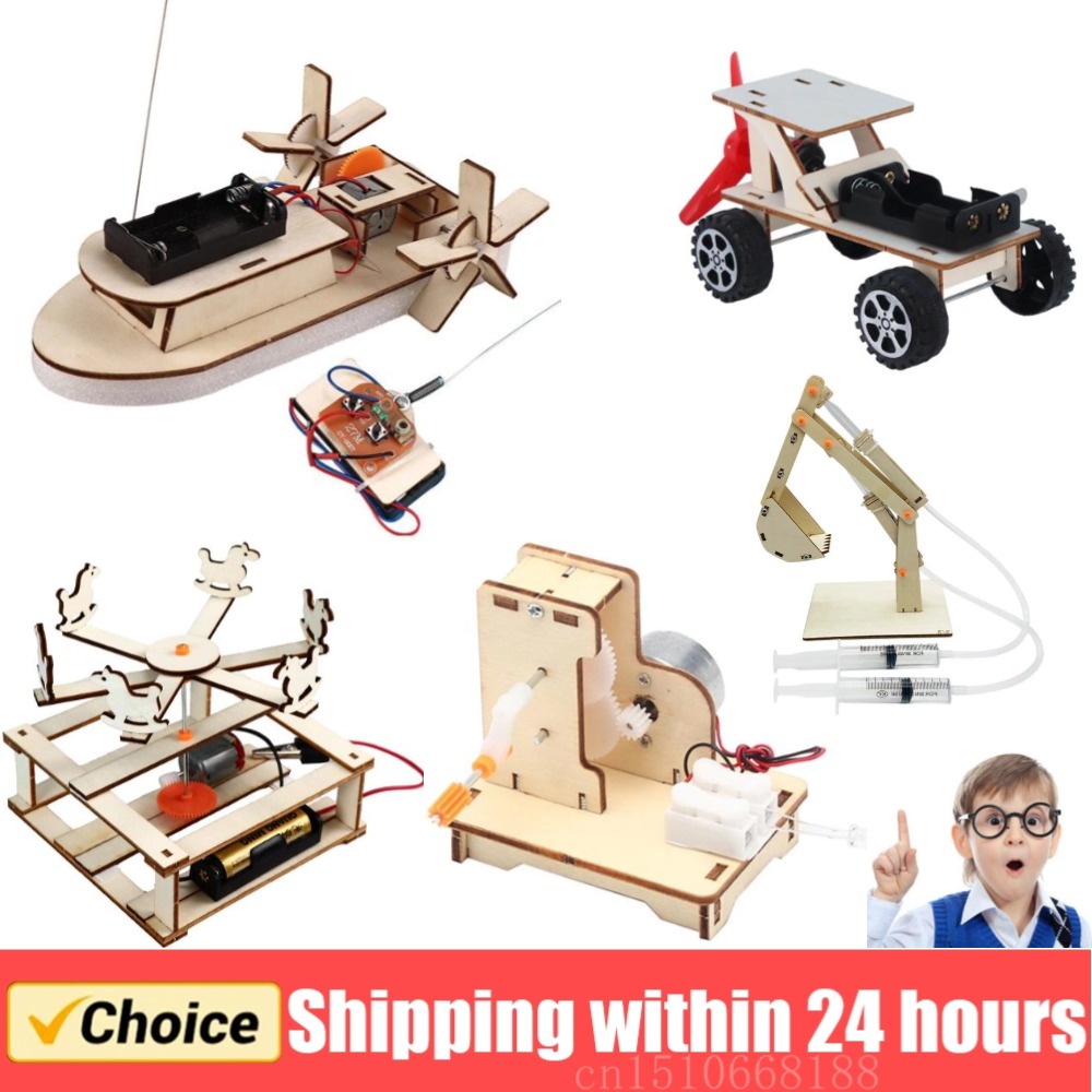 子供のためのDIY木製ボートモデル科学玩具、電気ステム、教育 - Science Diy Model のレビューと価格