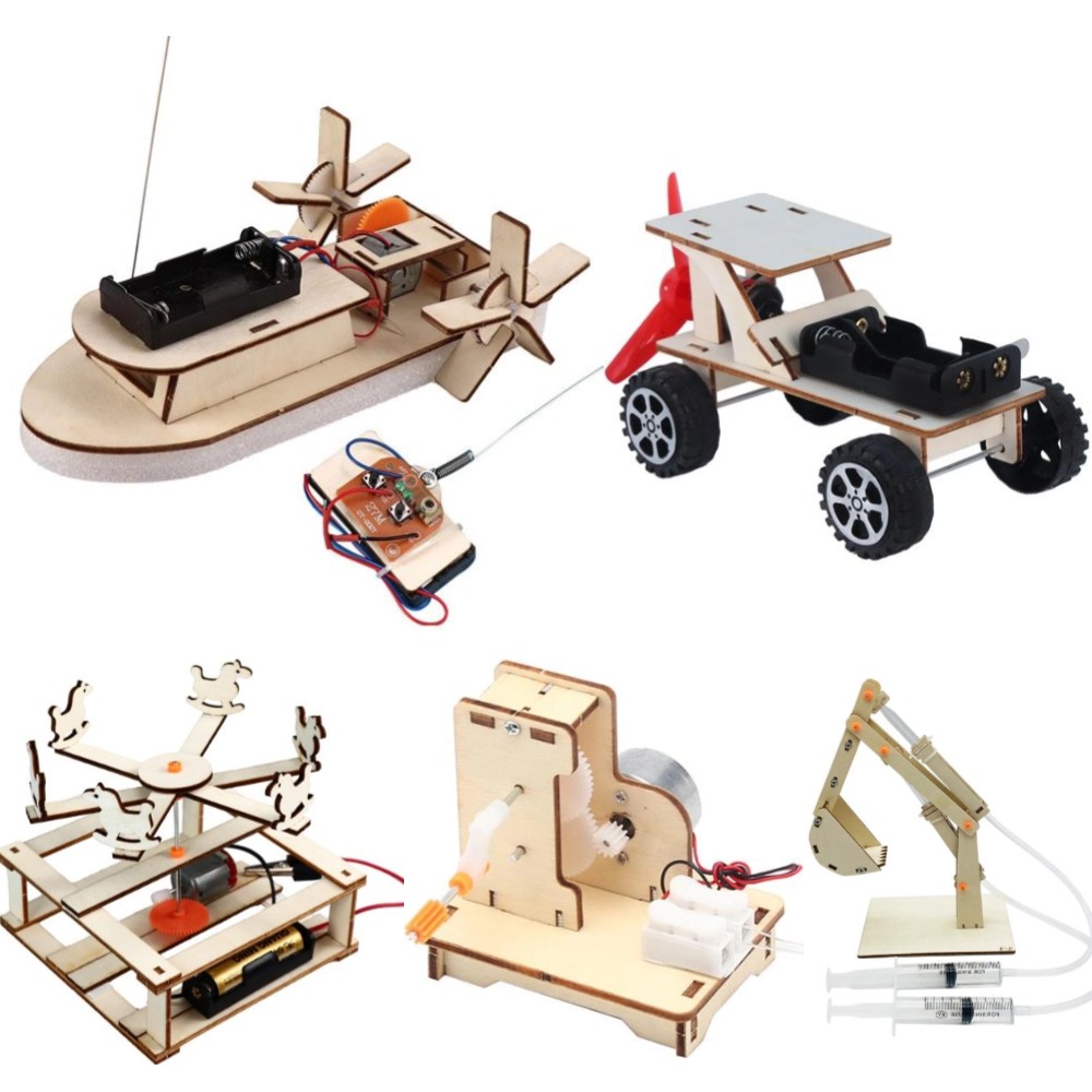 子供のためのDIY木製ボートモデル科学玩具、電気ステム、教育 - Science Diy Model のレビューと価格