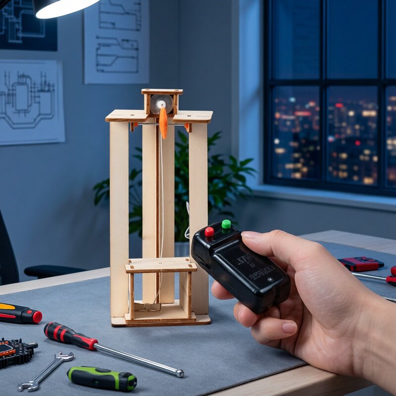 DIY 電動エレベーターリフトモデルパズルおもちゃ科学実験キ - Science Diy Model のレビューと価格