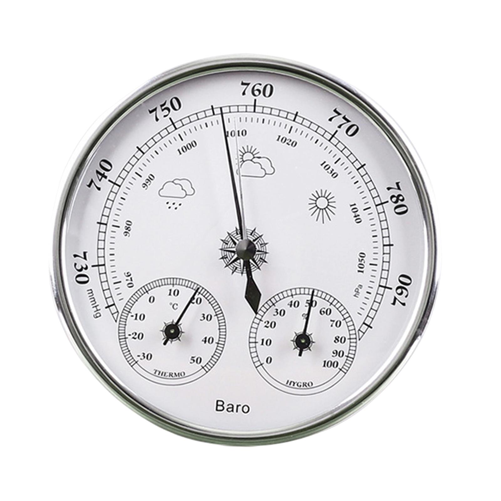 クラシックなアナログ式気象予報バロメーター温度計湿度計、壁掛 - Barometer Analog Classic のレビューと価格