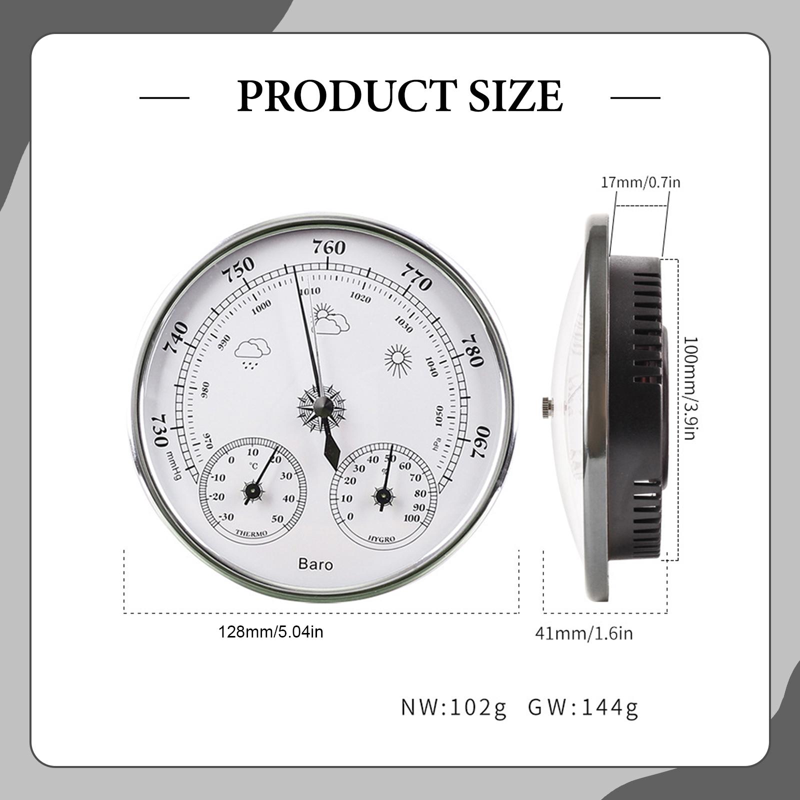 クラシックなアナログ式気象予報バロメーター温度計湿度計、壁掛 - Barometer Analog Classic のレビューと価格